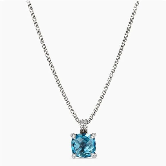 Chatelaine® Necklace
Sterling Silver with Hampton Blue Topaz and Diamonds, 11mm - Picture 1 of 6